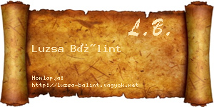 Luzsa Bálint névjegykártya